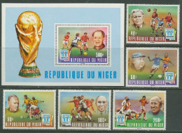 Niger 1977 Football Soccer World Cup Set Of 5 + S/s MNH - 1978 – Argentine