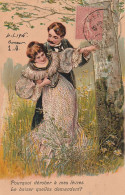 CPA - Illustrateur - Gaufrée - Style Viennoise- Couple  PFB - - Avant 1900