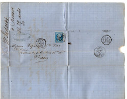 TB 4811 - 1866 - LAC - Lettre De M. LEDOUX à ROUEN Pour M. BEZANCON, Fabricant De Céruse à PARIS - 1849-1876: Période Classique