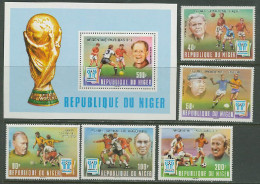 Niger 1978 Football Soccer World Cup Set Of 5 + S/s With Winners Overprint In Silver MNH - 1978 – Argentine