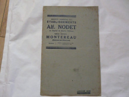 CATALOGUE  DE VENTE - Alf. NODET - Montereau : Semoirs En Lignes, à La Volée, Distributeurs D'engrais 1928 - Other & Unclassified