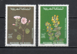 MAROC N°  1077 + 1078    NEUFS SANS CHARNIERE  COTE 4.00€    FLEUR FLORE - Morocco (1956-...)