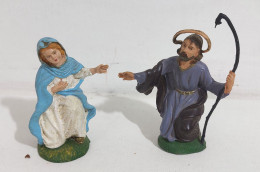 I117220 Pastorello Presepe - Statuina In Plastica - Giuseppe E Maria - Kerstkribben