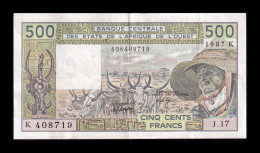 West African St. Senegal 500 Francs 1987 Pick 706Kj Mbc Vf - États D'Afrique De L'Ouest