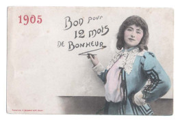 Illustrateur BERGERET - Bon Pour 12 Mois De Bonheur - Nouvelle Année 1905 - CPA Ayant Voyagé En 1904 - Bergeret