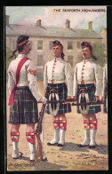 Künstler-AK Harry Payne: The Seaforth Highlanders, In Dill Order, Soldaten In Kilts Mit Gewehren  - Autres & Non Classés