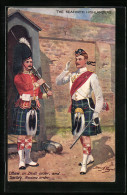 Künstler-AK Harry Payne: The Seaforth Highlanders, Officer In Drill Order And Sentry Review Order  - Autres & Non Classés
