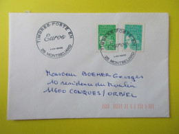 Marcophilie - Enveloppe - France - Cachet Commémoratif - Timbres Poste En €uros - 01 Janvier 2002 - Commemorative Postmarks