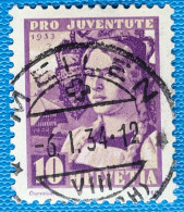 1933 Zu J 66 PRO JUVENTUTE Obl. MEILEN 6.1.34 Voir Description - Gebraucht