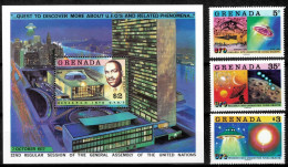 Grenada 1978 UFO Alien Investigation Stamps Wikileaks X-Files MNH Set - Grenada (1974-...)