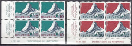 SCHWEIZ  820-821, 4erBlock Eckrand, Postfrisch **, Schweizer Alpen: Matterhorn, 1965 - Unused Stamps