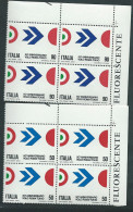 Italia 1970; Volo Roma-Tokio, 50° Anniversario. Serie Completa In 2 Quartine D' Angolo + FLUORESCENTE. - 1961-70: Mint/hinged