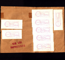 Brasile,affranc.meccanica 7 Etichette X 999,00+1 Etichetta X 255,00 (tot.7248,00 Nuovicruzeiros)su Framm. 22x17 - Franking Labels