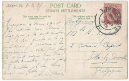 Singapore British Colony Postcard Sent To Belgium 1928 Straits Settlements - Singapur (...-1959)