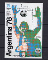 Paraguay 1978 Football Soccer World Cup S/s With "A" Number MNH - 1978 – Argentina