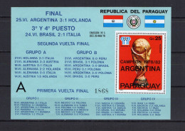 Paraguay 1978 Football Soccer World Cup S/s With "A" Number MNH - 1978 – Argentina