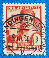 1933 Zu J 67 PRO JUVENTUTE Obl. DERENDINGEN 8.3.34 LUXE Voir Description - Used Stamps