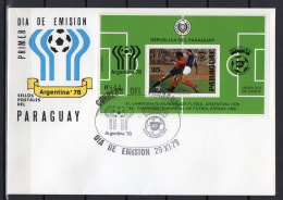 Paraguay 1979 Football Soccer World Cup S/s On FDC - 1978 – Argentina