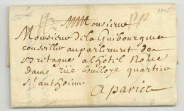 Ancenis 1715 Pour Paris Port Payé Etc. - 1701-1800: Precursori XVIII