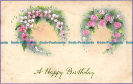 R061233 Greeting Postcard. A Happy Birthday. Flowers - Monde