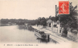 MELUN  Le Quai De La Reine Blanche  Pêniche S(scan Recto-verso) OO 0989 - Melun