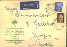 1941, Auslands-Luftpostbrief Ab Dresden In Die Schweiz - Brieven En Documenten