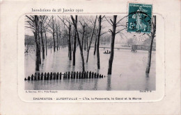 94* CHARENTON  Crues 1910 - L Ile – La Passerelle – Le Canal Et  La Marne      RL45,0718 - Charenton Le Pont