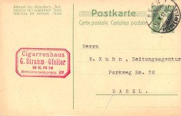 Bern Cigarren- Spezialgeschäft G.Strahm- GfellerFirmen Gewerbestempel Besonderheiten - Enteros Postales