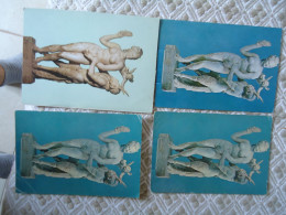 GREECE   POSTCARDS 4 DIFFERENT   AFRODITE AND PAN    MORE  PURHRSAPS 10% DISCOUNT - Grèce