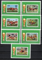 Sao Tome E Principe (St. Thomas & Prince) 1979 Football Soccer World Cup Set Of 7 S/s With Winners O/p In Red MNH - 1978 – Argentine