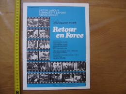 Synopsis Cinema Movie RETOUR EN FORCE Balasko Jugnot Harling Kleber Poire - Autres & Non Classés