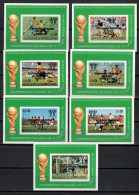Sao Tome E Principe (St. Thomas & Prince) 1979 Football Soccer World Cup Set Of 7 S/s With Winners O/p In Black MNH - 1978 – Argentine