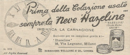 W1266 Neve Hazeline Imbianca La Carnagione - Pubblicità 1929 - Vintage Advert - Werbung