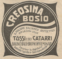 W1277 CREOSINA BOSIO Il Miglior Balsamico - Pubblicità 1926 - Vintage Advert - Werbung