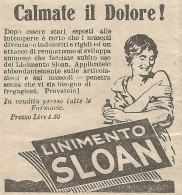 W1271 Linimento SLOAN Calma Il Dolore - Pubblicità 1926 - Vintage Advertising - Werbung