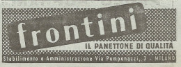 W1251 FRONTINI Il Panettone Di Qualità - Pubblicità 1949 - Vintage Advertising - Werbung