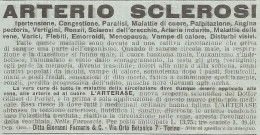 W1240 ARTERASE Contro L'Arterio Sclerosi - Pubblicità 1934 - Vintage Advertising - Werbung