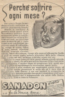 W1223 SANADON Fa La Donna Sana - Pubblicità 1939 - Vintage Advertising - Werbung