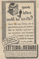 W1215 Lotteria Di Merano - Pubblicità 1945 - Vintage Advert - Werbung