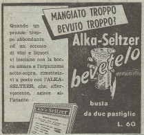 W1211 Alka Seltzer - Pubblicità 1953 - Vintage Advert - Reclame