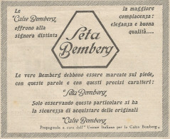 W1220 Calze Di Seta BEMBERG - Pubblicità 1929 - Vintage Advertising - Reclame