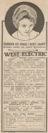 W1178 Ondulatori WEST ELECTRIC - Pubblicità 1926 - Vintage Advert - Werbung