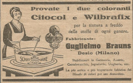 W1179 Tintura Per Stoffe Citocol E Wilbrafix - Pubblicità 1926 - Vintage Advert - Werbung