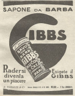 W1130 Sapone Da Barba GIBBS - Pubblicità 1926 - Vintage Advert - Reclame