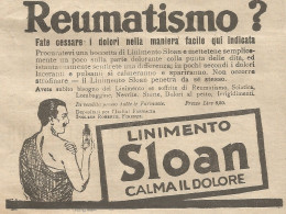 W1104 Linimento Sloan Calma Il Dolore - Pubblicità 1926 - Vintage Advert - Advertising