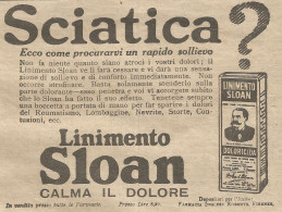 W1102 Linimento Sloan Contro La Sciatica - Pubblicità 1926 - Vintage Advert - Publicidad