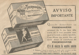 W1094 Thermogène - Pubblicità 1926 - Advertising - Advertising