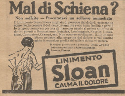 W1103 Linimento Sloan Calma Il Dolore - Pubblicità 1926 - Vintage Advert - Werbung