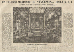 W1082 N.G.I. - Nave ROMA - Vestibolo Classe Di Lusso - Pubblicità 1926 - Advert. - Advertising