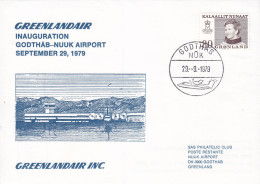 Greenlandair Inauguration GODTHÅB-NUUK Airport 29th September 1977 Cover Brief Lettre Margrethe II. (Cz. Slania) - Covers & Documents